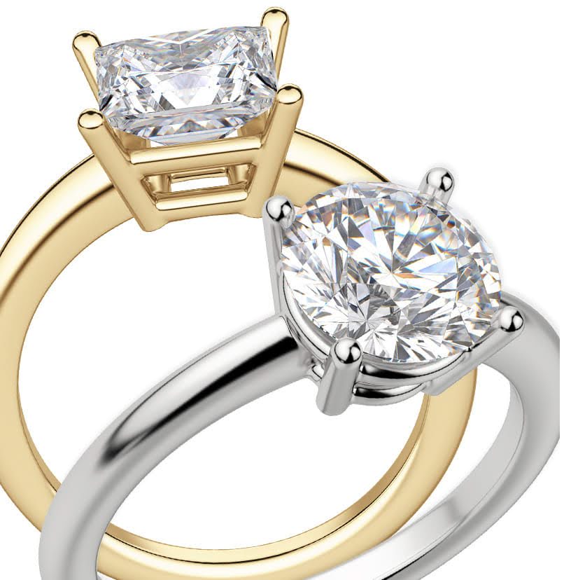 Two solitaire engagement ring settings