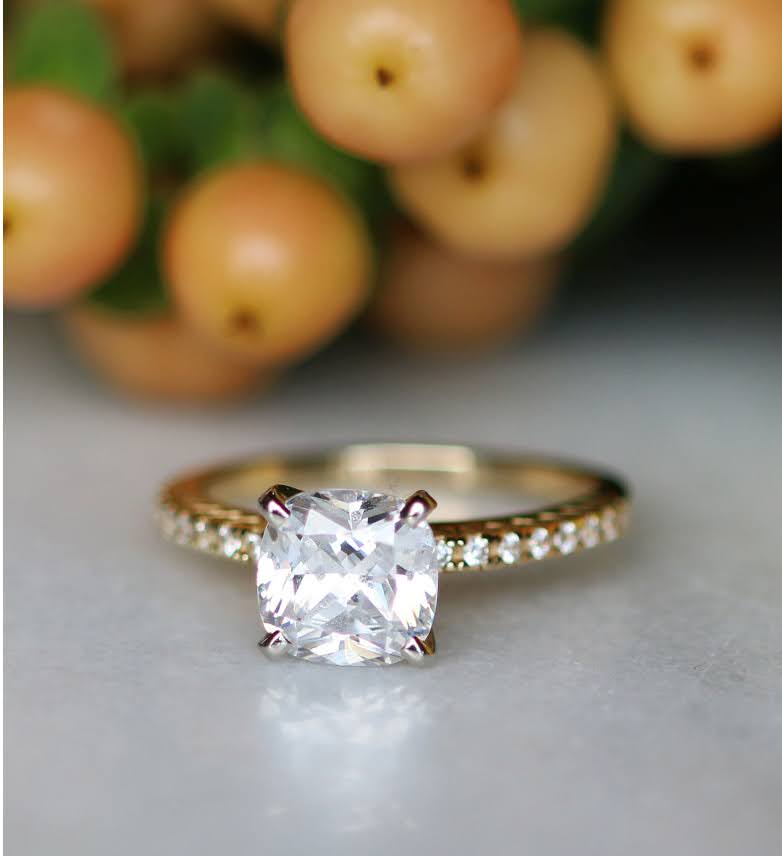 Accented Gold Engagement Ring