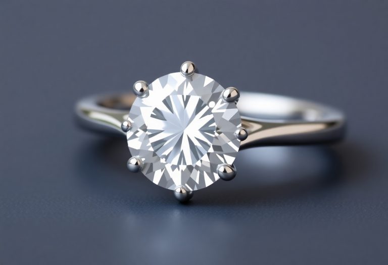 Lab Created White Gold Diamond ring