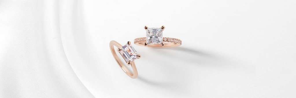 Two rose gold engagement rings