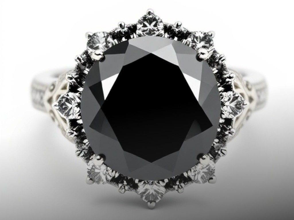 Black diamond Engagement Ring