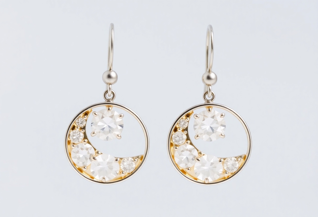 Diamond Moon Earrings