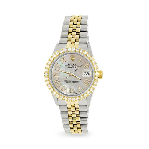 Rolex Datejust 36mm 2-Tone WATCH/3.10ct Diamond Bezel/Champagne MOP Diamond Dial