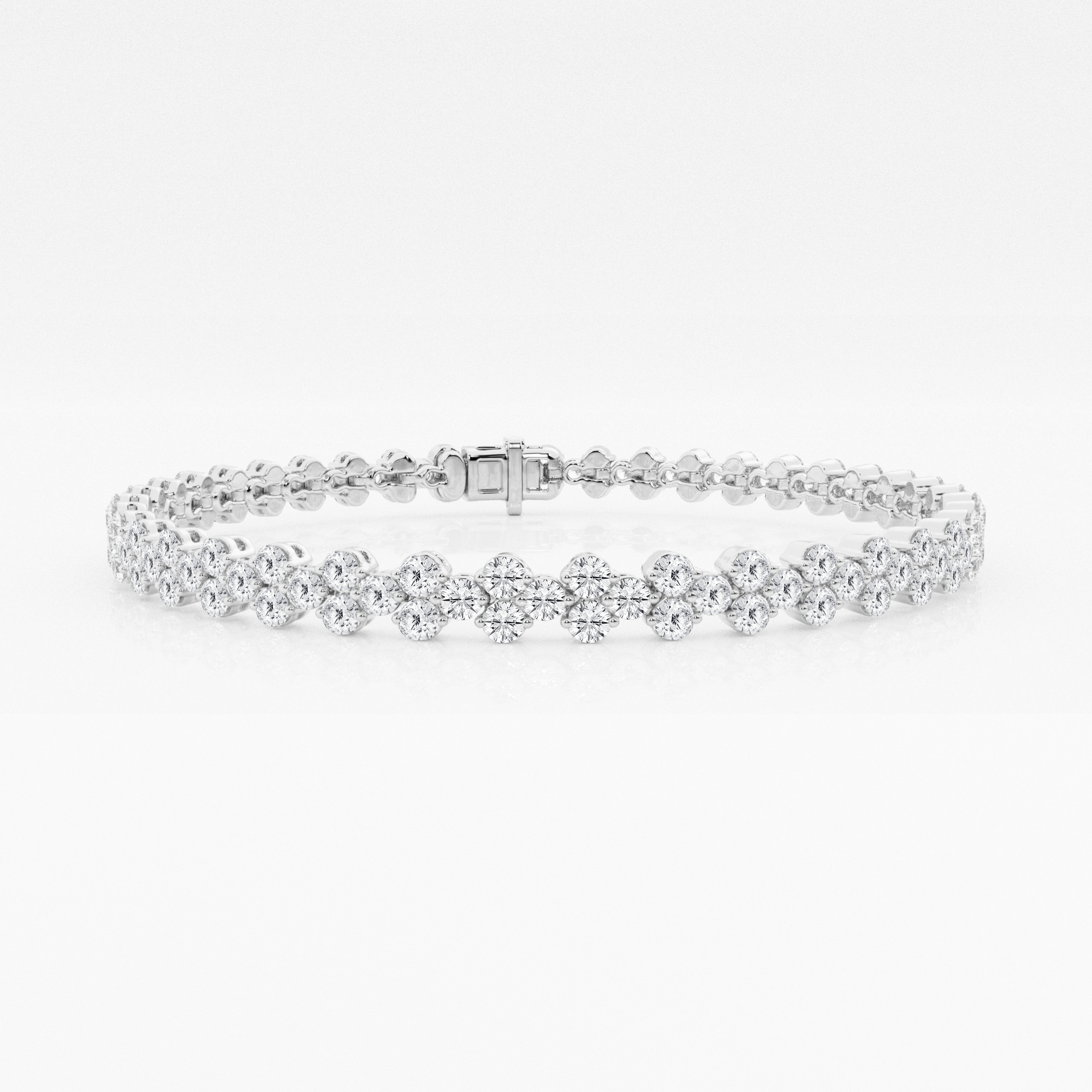 4 ct. tw. Round Diamond Double Row Fashion Bracelet  in 14K Gold