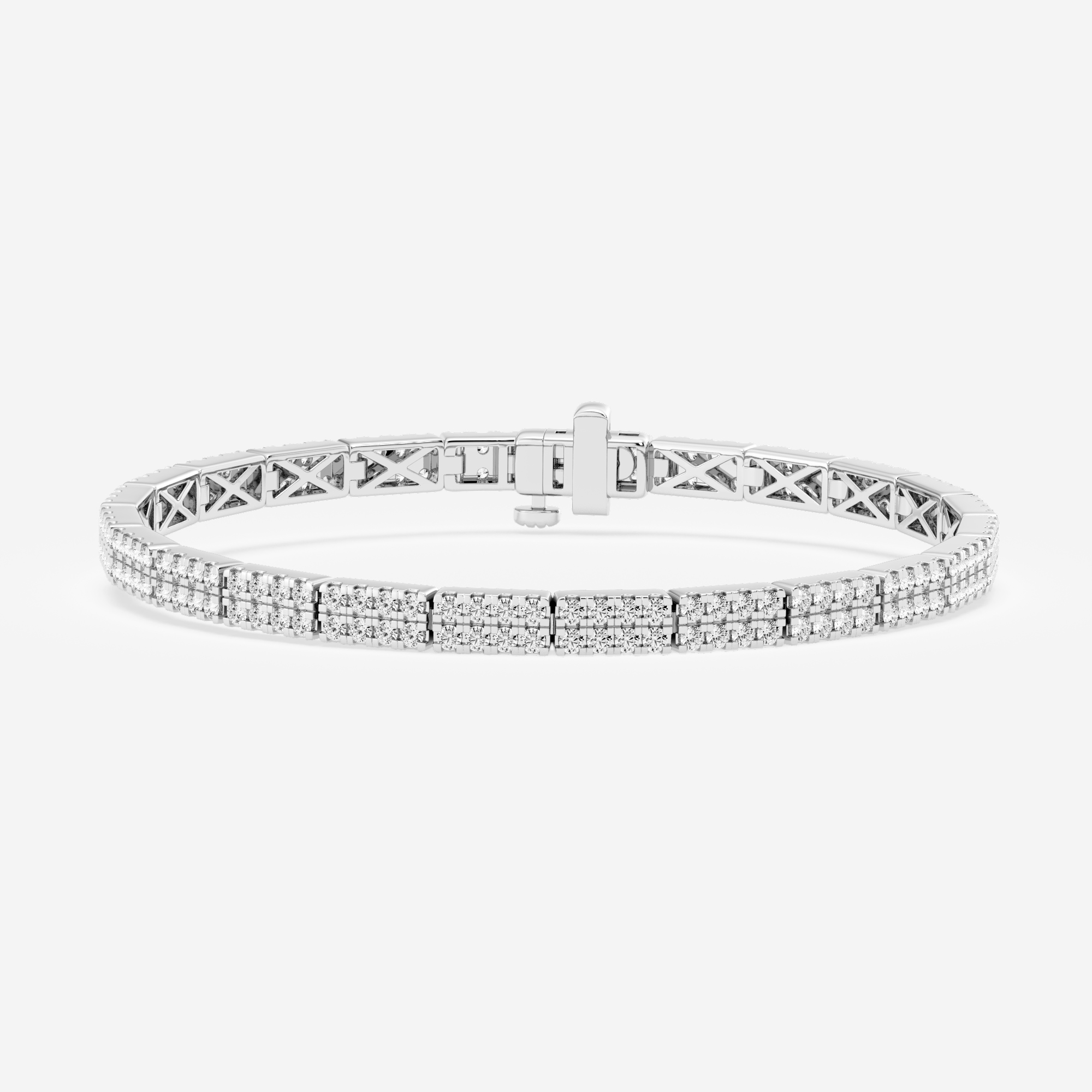 3 ct. tw. Round Diamond Double Row Fashion Bracelet in 14K Gold