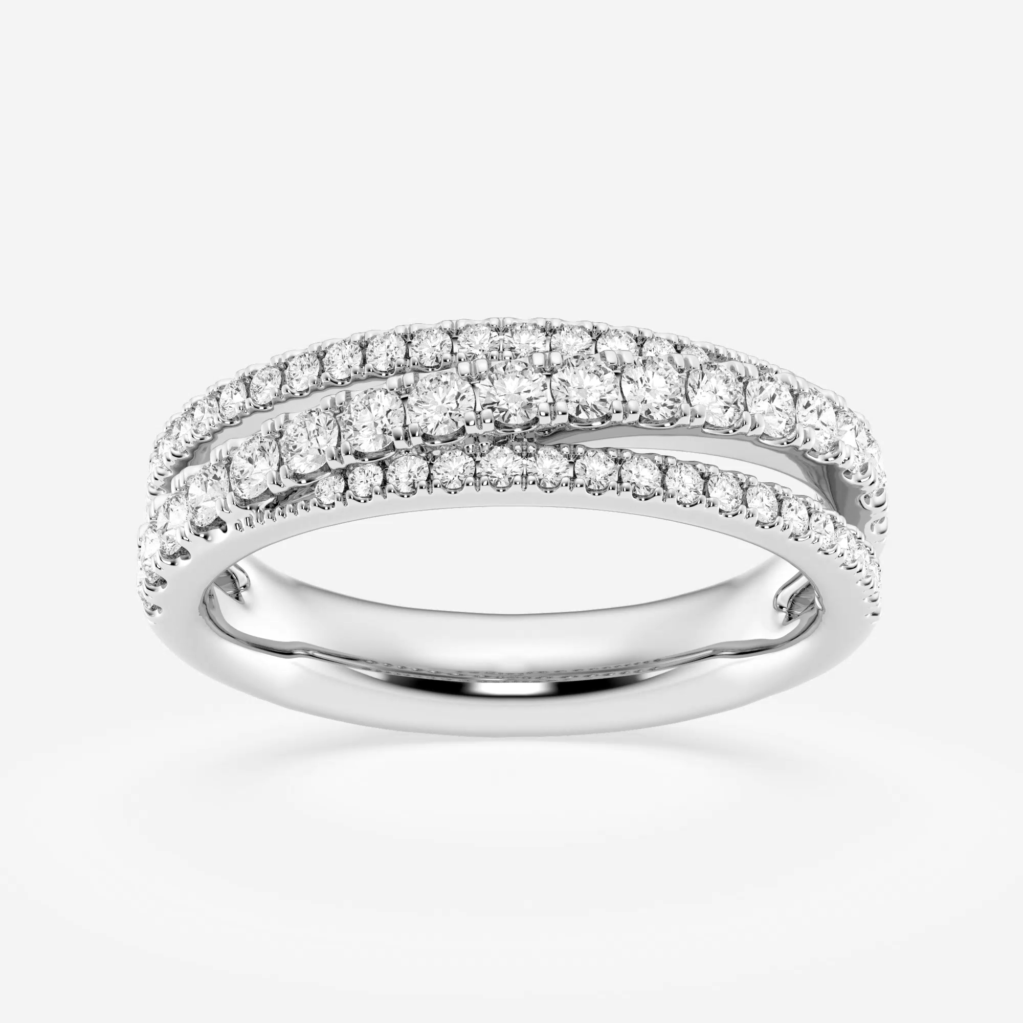 2/3 ctw Round Diamond Crossover Fashion Band in 14K Gold