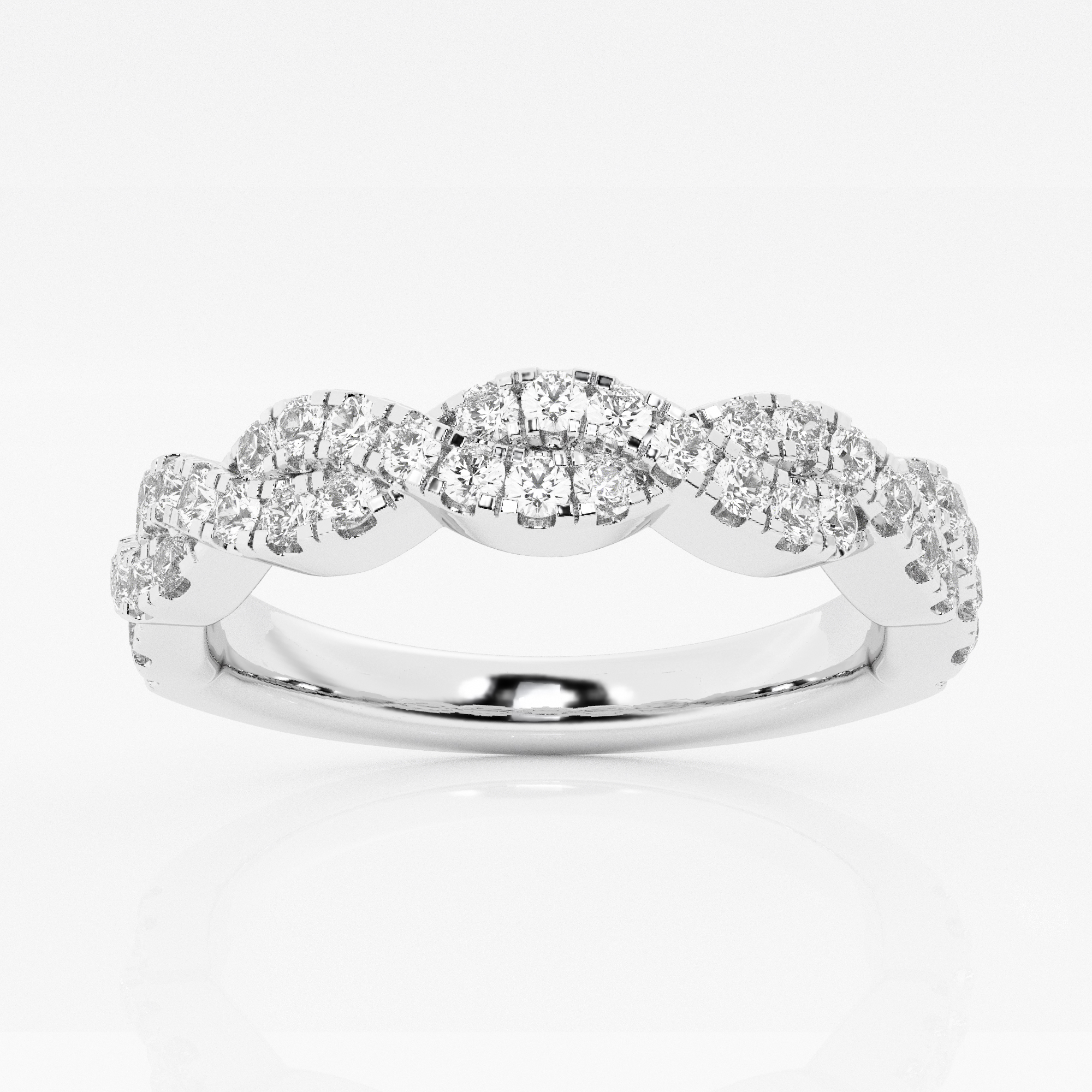 1/2 ct. tw. Round Diamond Twist Wedding Band in 14K Gold