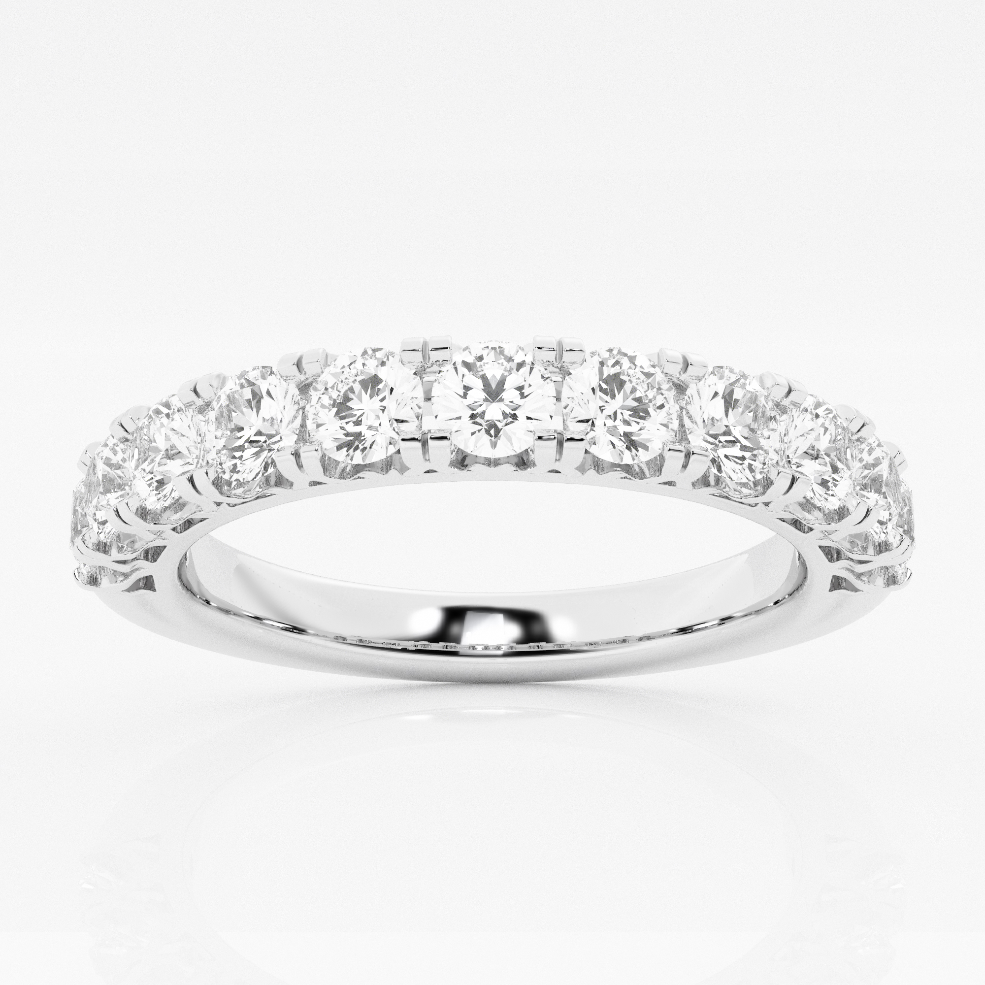 1 ct. tw. Round Diamond Eleven Stone Royal Crown Wedding Band in 14K Gold