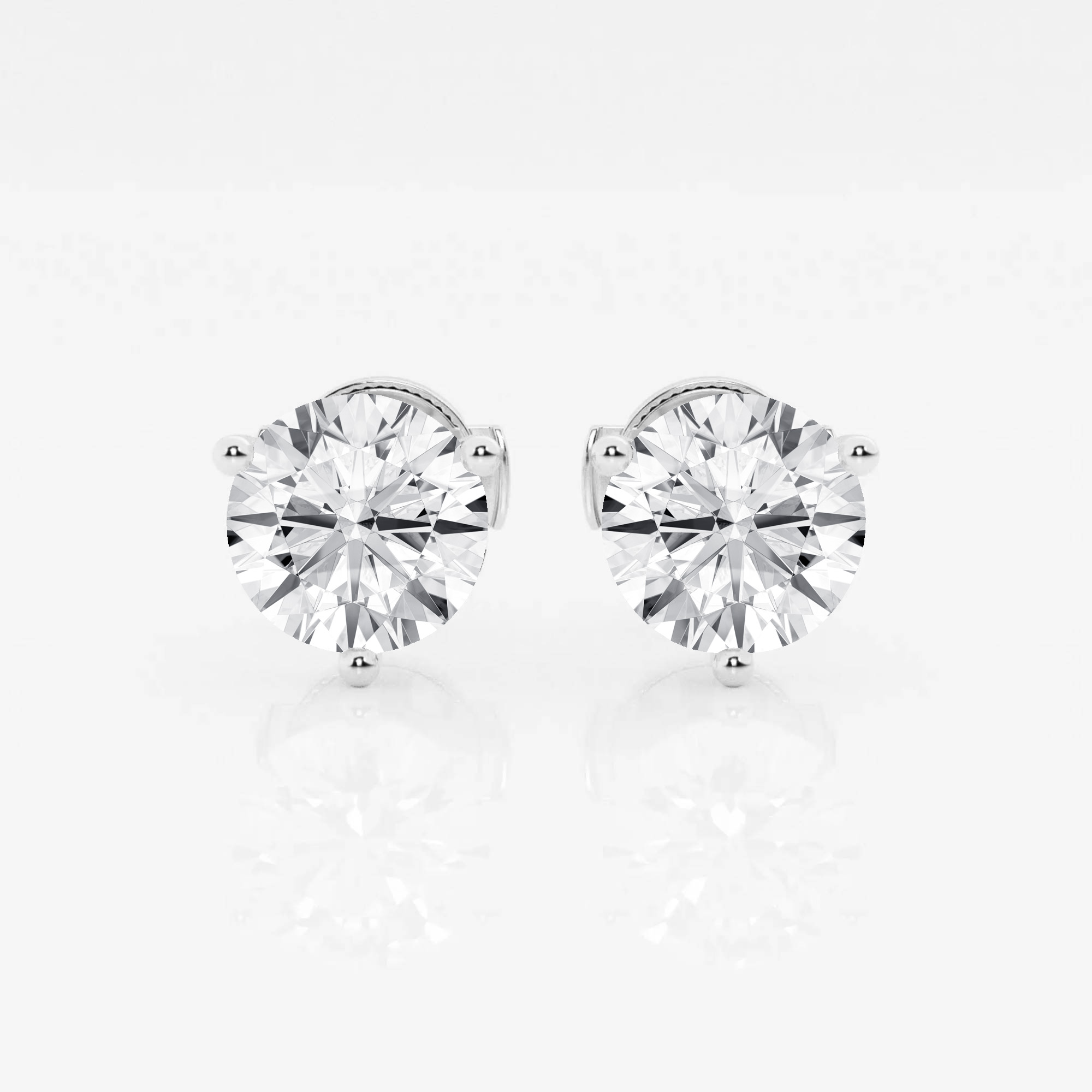 2.00 ct. tw. Round Near-Colorless Diamond 3-Prong Martini Stud Earrings in 14K Gold